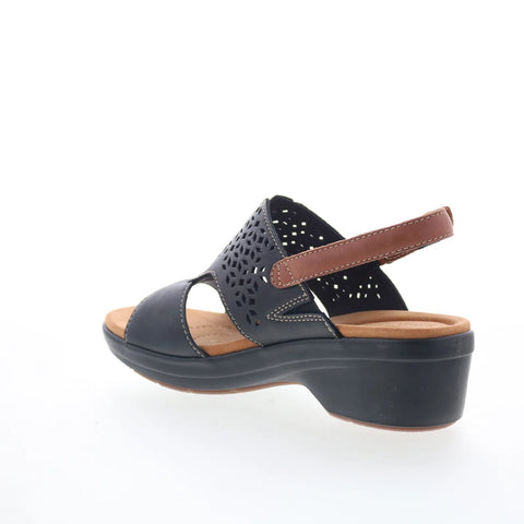Clarks Tuleah Sun 26177382 Womens Black Leather Strap Sandals Shoes