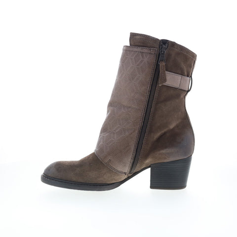 Miz Mooz Tulia Womens Brown Leather Zipper Ankle & Booties Boots