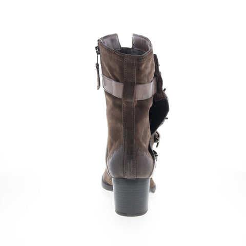 Miz Mooz Tulia Womens Brown Leather Zipper Ankle & Booties Boots