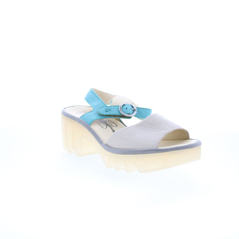 Fly London Tull TULL503FLY-003 Womens Gray Leather Heeled Sandals Shoes