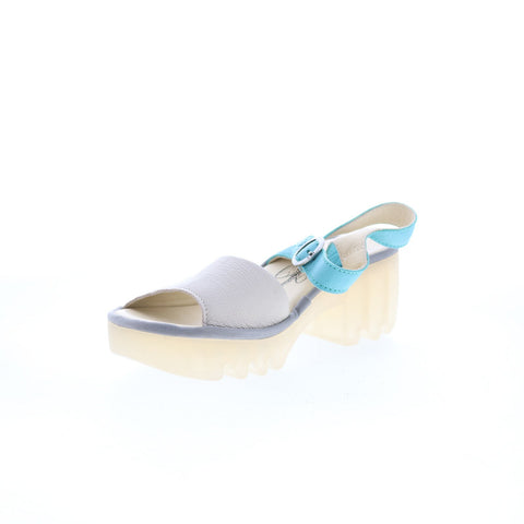 Fly London Tull TULL503FLY-003 Womens Gray Leather Heeled Sandals Shoes