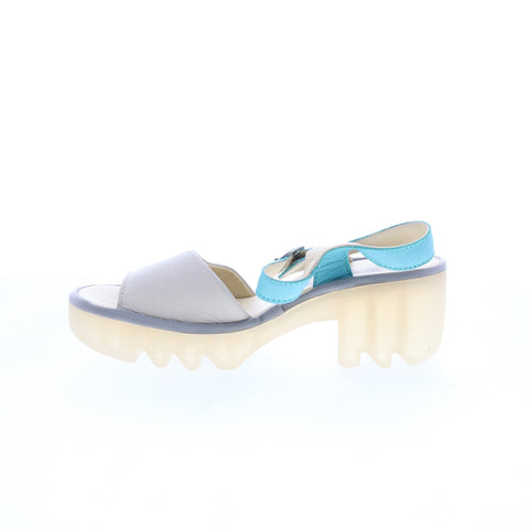 Fly London Tull TULL503FLY-003 Womens Gray Leather Heeled Sandals Shoes