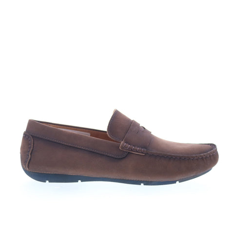Studio Belvedere Turin Mens Brown Leather Loafers & Slip Ons Moccasin Shoes