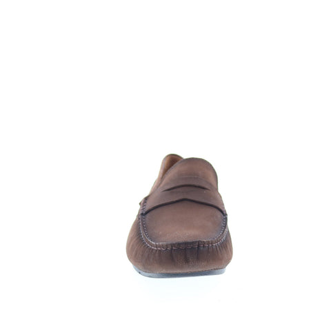 Studio Belvedere Turin Mens Brown Leather Loafers & Slip Ons Moccasin Shoes
