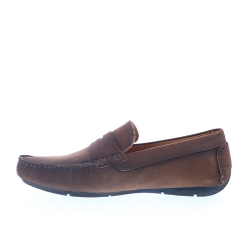 Studio Belvedere Turin Mens Brown Leather Loafers & Slip Ons Moccasin Shoes