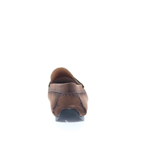 Studio Belvedere Turin Mens Brown Leather Loafers & Slip Ons Moccasin Shoes