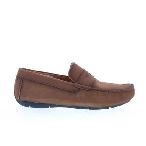 Studio Belvedere Turin Mens Brown Nubuck Loafers & Slip Ons Moccasin Shoes