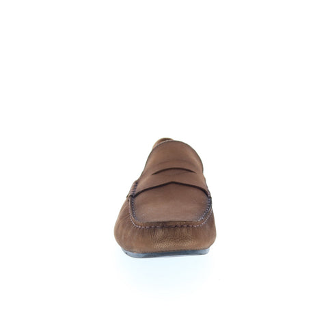 Studio Belvedere Turin Mens Brown Nubuck Loafers & Slip Ons Moccasin Shoes