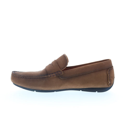 Studio Belvedere Turin Mens Brown Nubuck Loafers & Slip Ons Moccasin Shoes