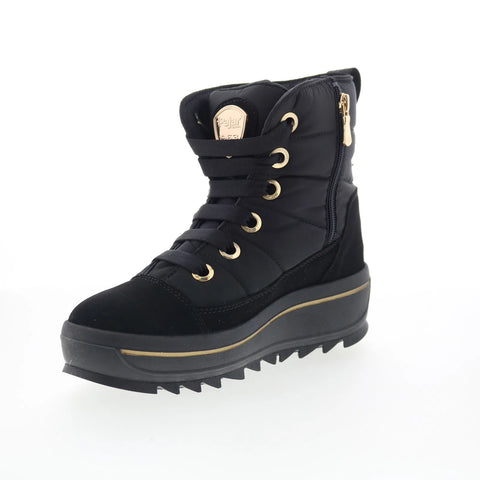 Pajar Tyra 77517 Womens Black Canvas Lace Up Ankle & Booties Boots