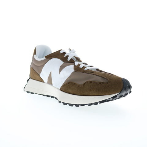 New Balance 327 U327LG Mens Brown Suede Lace Up Lifestyle Sneakers Shoes