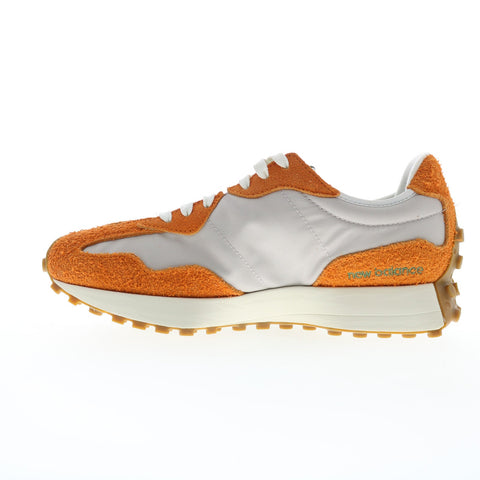 New Balance 327 U327SA Mens Orange Suede Lace Up Lifestyle Sneakers Shoes