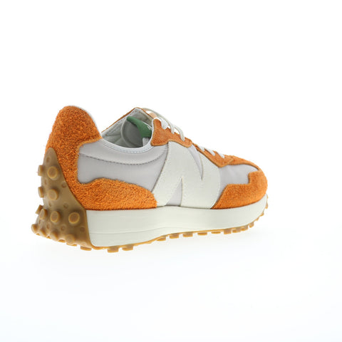 New Balance 327 U327SA Mens Orange Suede Lace Up Lifestyle Sneakers Shoes