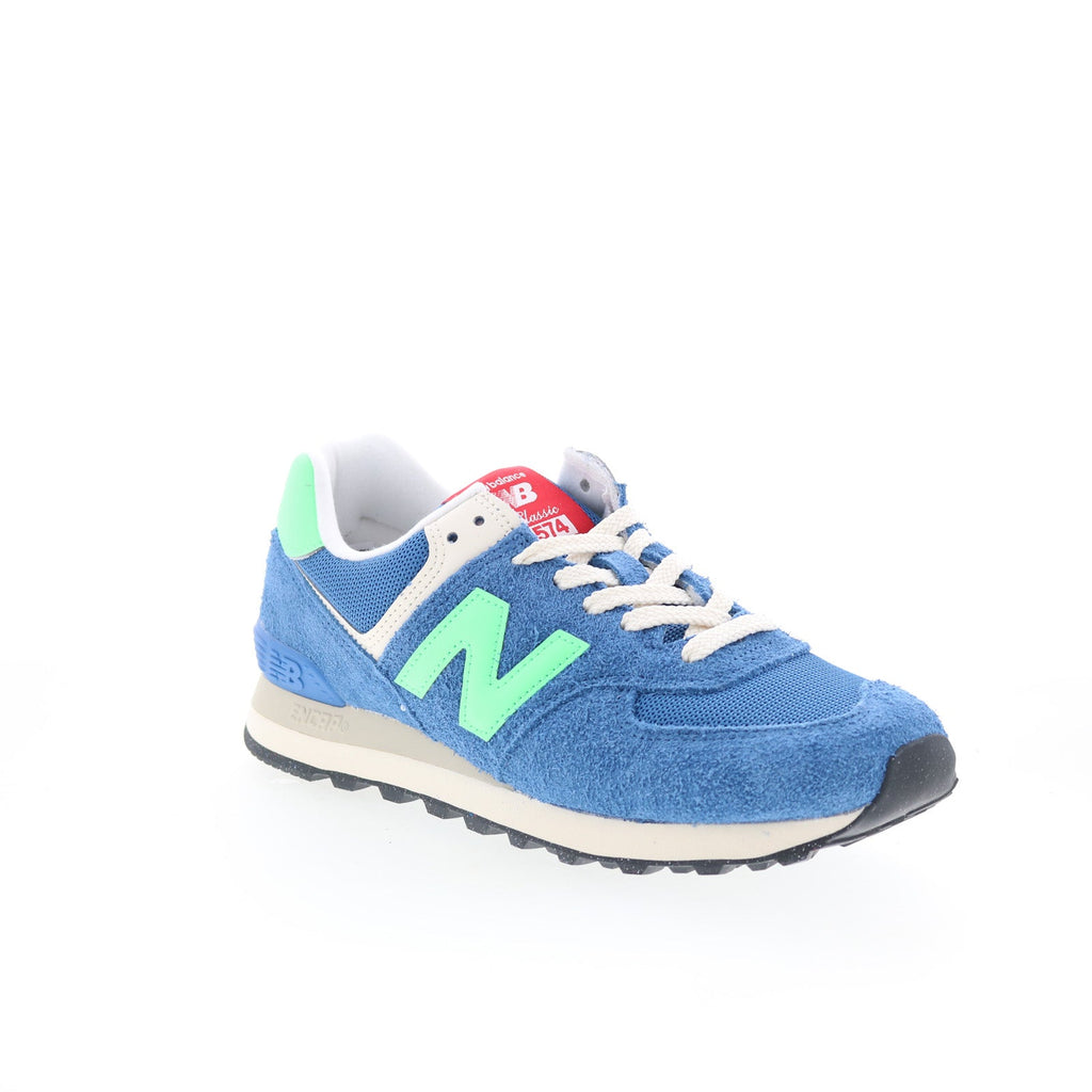 New Balance 574 U574BSC Mens Blue Suede Lace Up Lifestyle Sneakers Sho ...