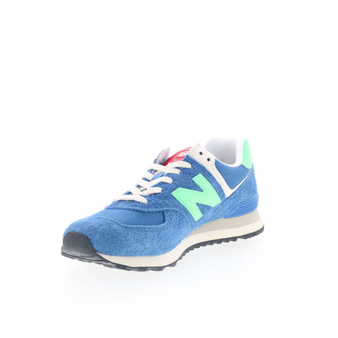 New Balance 574 U574BSC Mens Blue Suede Lace Up Lifestyle Sneakers Shoes