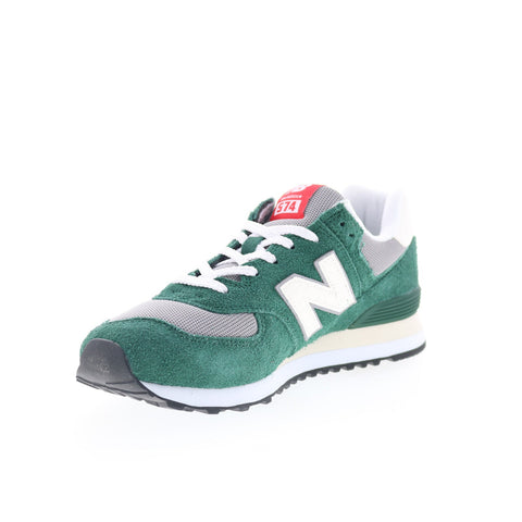 New Balance 574 U574GNH Mens Green Suede Lace Up Lifestyle Sneakers Shoes