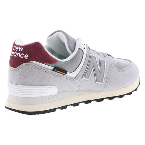 New Balance 574 U574KBR Mens Gray Suede Lace Up Lifestyle Sneakers Shoes