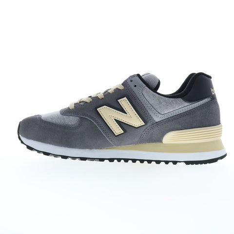 New Balance 574 U574LGG Mens Gray Suede Lace Up Lifestyle Sneakers Shoes