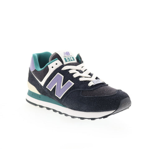 New Balance 574 U574LV2 Mens Black Suede Lace Up Lifestyle Sneakers Shoes