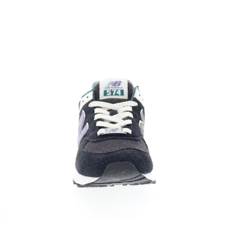 New Balance 574 U574LV2 Mens Black Suede Lace Up Lifestyle Sneakers Shoes