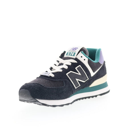 New Balance 574 U574LV2 Mens Black Suede Lace Up Lifestyle Sneakers Shoes