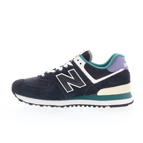 New Balance 574 U574LV2 Mens Black Suede Lace Up Lifestyle Sneakers Shoes
