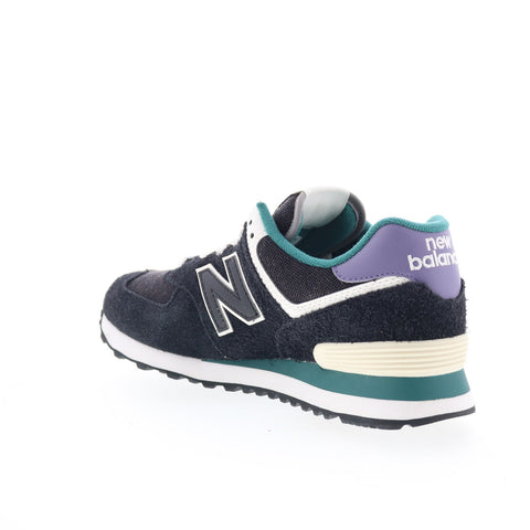 New Balance 574 U574LV2 Mens Black Suede Lace Up Lifestyle Sneakers Shoes