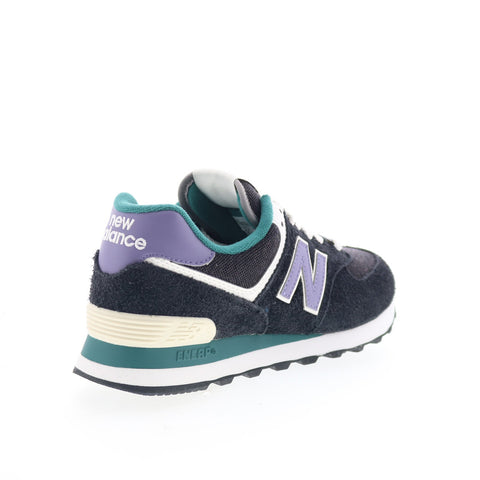 New Balance 574 U574LV2 Mens Black Suede Lace Up Lifestyle Sneakers Shoes