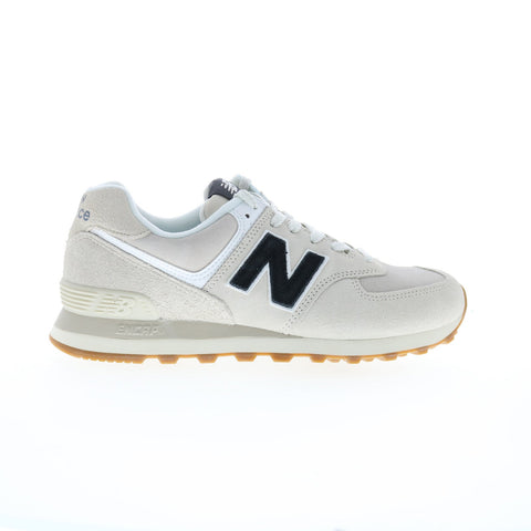 New Balance 574 U574NWB Mens Beige Suede Lace Up Lifestyle Sneakers Shoes