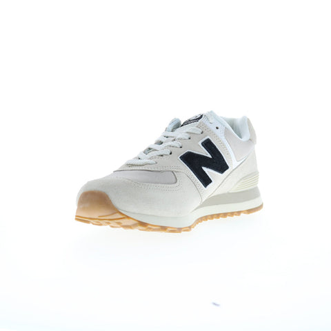 New Balance 574 U574NWB Mens Beige Suede Lace Up Lifestyle Sneakers Shoes