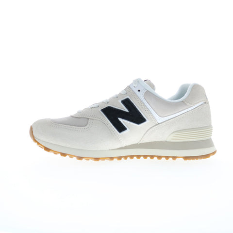 New Balance 574 U574NWB Mens Beige Suede Lace Up Lifestyle Sneakers Shoes