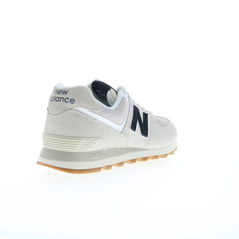 New Balance 574 U574NWB Mens Beige Suede Lace Up Lifestyle Sneakers Shoes