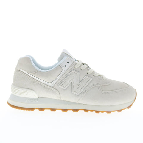 New Balance 574 U574NWW Mens Beige Suede Lace Up Lifestyle Sneakers Shoes