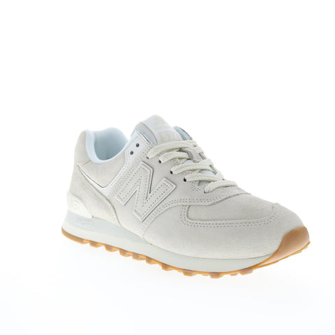 New Balance 574 U574NWW Mens Beige Suede Lace Up Lifestyle Sneakers Shoes