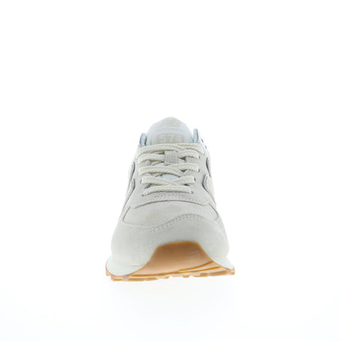 New Balance 574 U574NWW Mens Beige Suede Lace Up Lifestyle Sneakers Shoes
