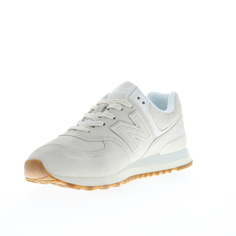 New Balance 574 U574NWW Mens Beige Suede Lace Up Lifestyle Sneakers Shoes