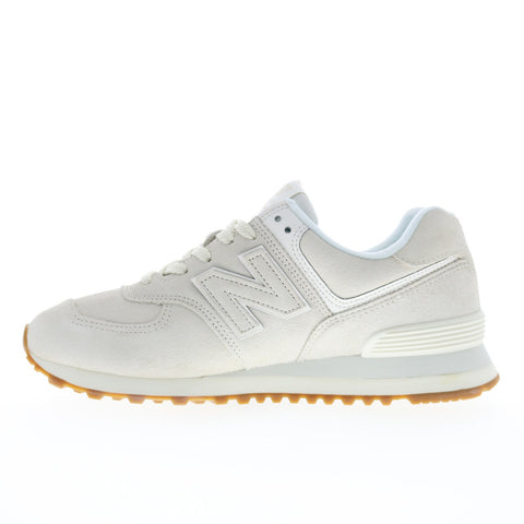 New Balance 574 U574NWW Mens Beige Suede Lace Up Lifestyle Sneakers Shoes