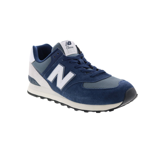 New Balance 574 U574PO2 Mens Blue Suede Lace Up Lifestyle Sneakers Shoes