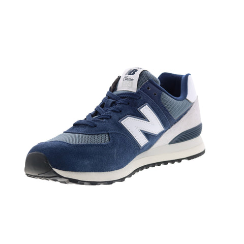 New Balance 574 U574PO2 Mens Blue Suede Lace Up Lifestyle Sneakers Shoes