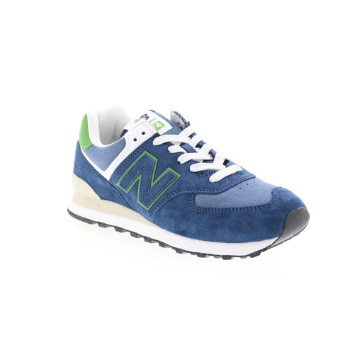 New Balance 574 U574QBL Mens Blue Suede Lace Up Lifestyle Sneakers Shoes