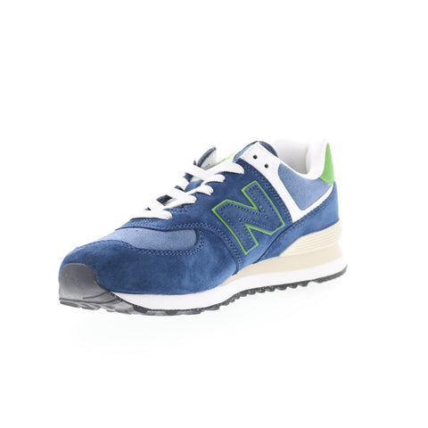 New Balance 574 U574QBL Mens Blue Suede Lace Up Lifestyle Sneakers Shoes