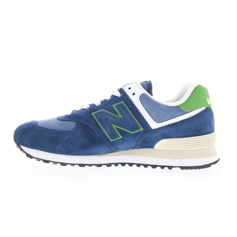 New Balance 574 U574QBL Mens Blue Suede Lace Up Lifestyle Sneakers Shoes
