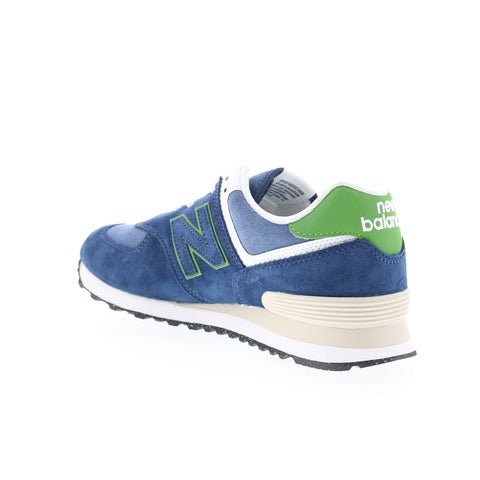 New Balance 574 U574QBL Mens Blue Suede Lace Up Lifestyle Sneakers Shoes