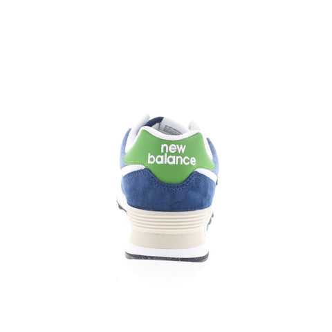 New Balance 574 U574QBL Mens Blue Suede Lace Up Lifestyle Sneakers Shoes