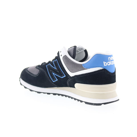 New Balance 574 U574QRB Mens Black Suede Lace Up Lifestyle Sneakers Shoes