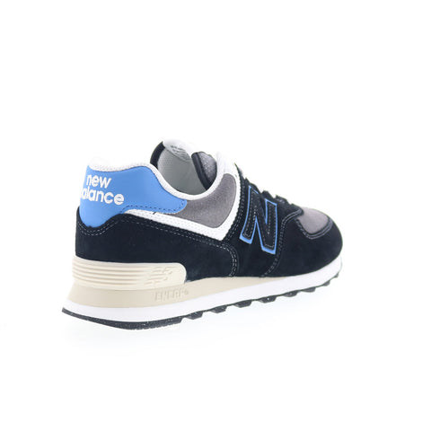 New Balance 574 U574QRB Mens Black Suede Lace Up Lifestyle Sneakers Shoes
