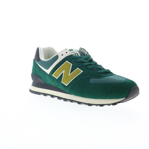 New Balance 574 U574RBC Mens Green Suede Lace Up Lifestyle Sneakers Shoes