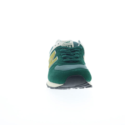 New Balance 574 U574RBC Mens Green Suede Lace Up Lifestyle Sneakers Shoes