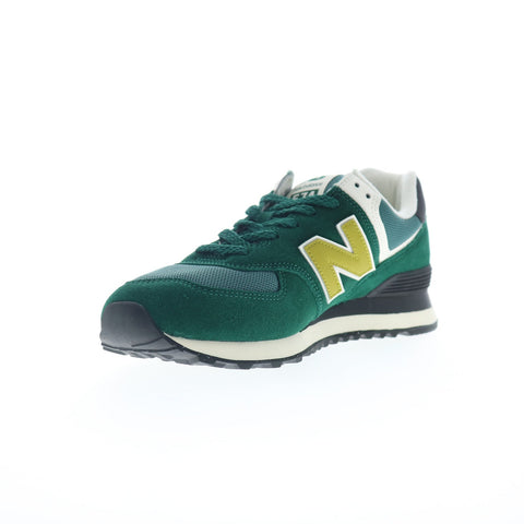 New Balance 574 U574RBC Mens Green Suede Lace Up Lifestyle Sneakers Shoes