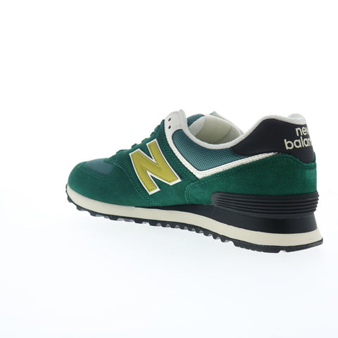 New Balance 574 U574RBC Mens Green Suede Lace Up Lifestyle Sneakers Shoes